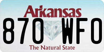 AR license plate 870WFO