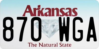 AR license plate 870WGA