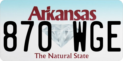 AR license plate 870WGE