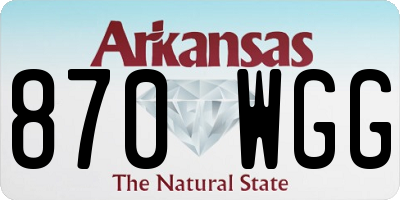 AR license plate 870WGG
