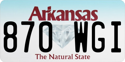 AR license plate 870WGI