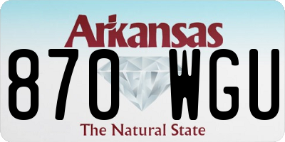 AR license plate 870WGU