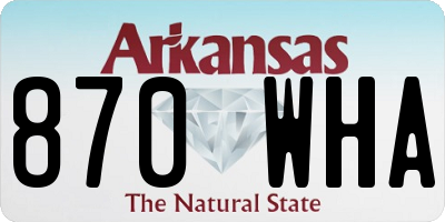 AR license plate 870WHA