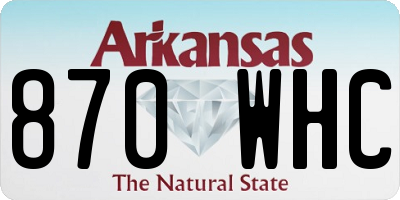 AR license plate 870WHC