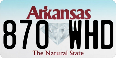 AR license plate 870WHD