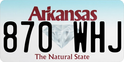 AR license plate 870WHJ