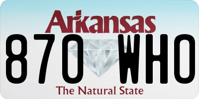 AR license plate 870WHO