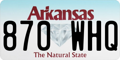 AR license plate 870WHQ