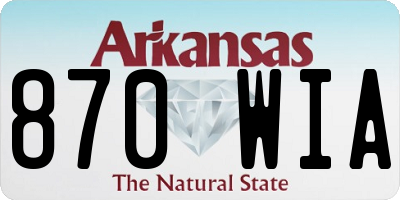 AR license plate 870WIA