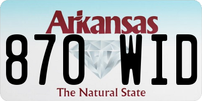 AR license plate 870WID