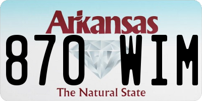 AR license plate 870WIM
