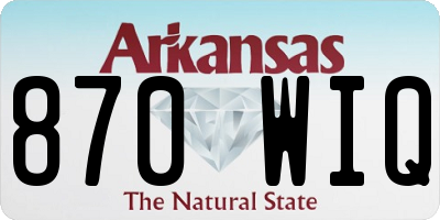 AR license plate 870WIQ