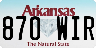 AR license plate 870WIR