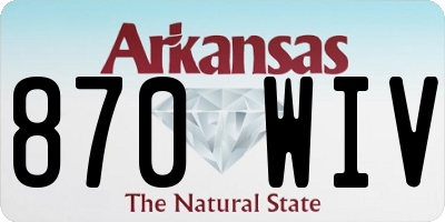 AR license plate 870WIV