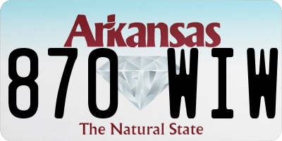 AR license plate 870WIW
