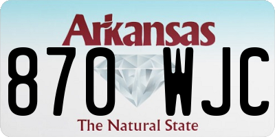 AR license plate 870WJC