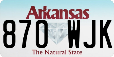 AR license plate 870WJK