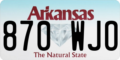 AR license plate 870WJO