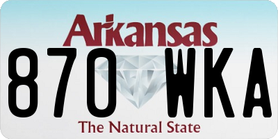 AR license plate 870WKA