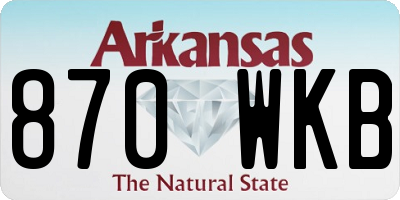 AR license plate 870WKB