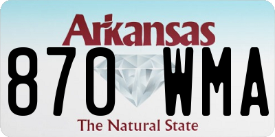 AR license plate 870WMA