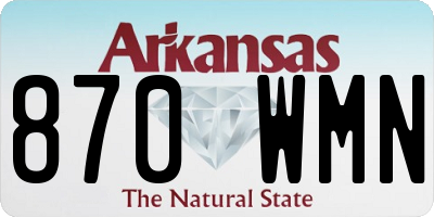 AR license plate 870WMN