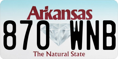 AR license plate 870WNB