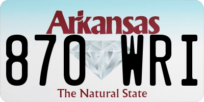 AR license plate 870WRI