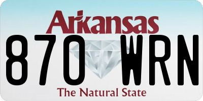 AR license plate 870WRN