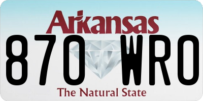 AR license plate 870WRO