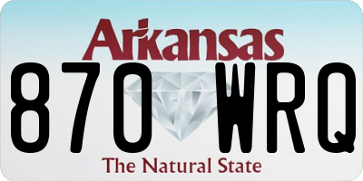 AR license plate 870WRQ