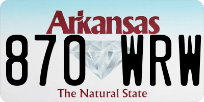 AR license plate 870WRW