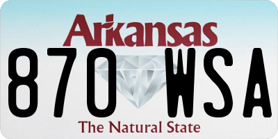 AR license plate 870WSA