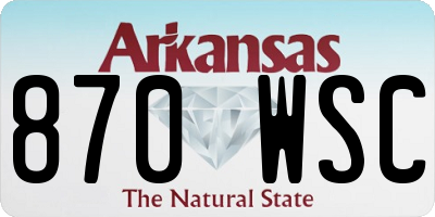 AR license plate 870WSC