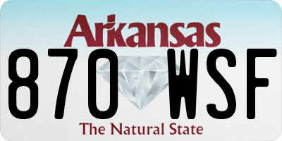 AR license plate 870WSF
