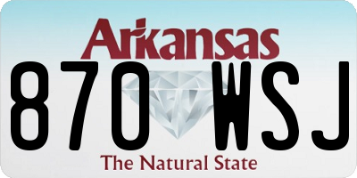 AR license plate 870WSJ