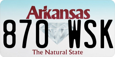 AR license plate 870WSK