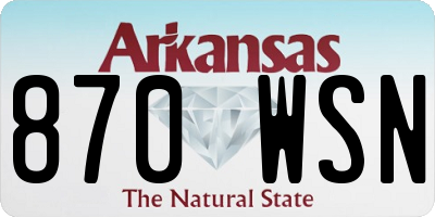 AR license plate 870WSN