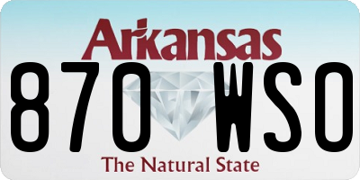 AR license plate 870WSO