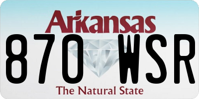 AR license plate 870WSR