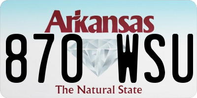 AR license plate 870WSU