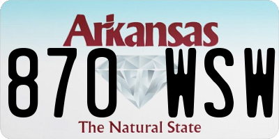 AR license plate 870WSW