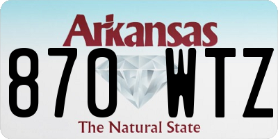 AR license plate 870WTZ