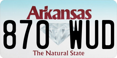 AR license plate 870WUD