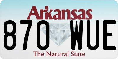 AR license plate 870WUE