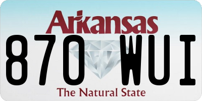 AR license plate 870WUI