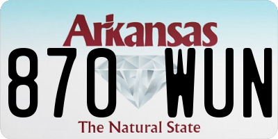 AR license plate 870WUN