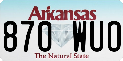 AR license plate 870WUO