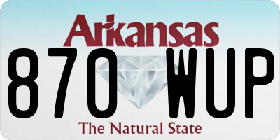AR license plate 870WUP