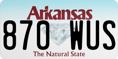 AR license plate 870WUS